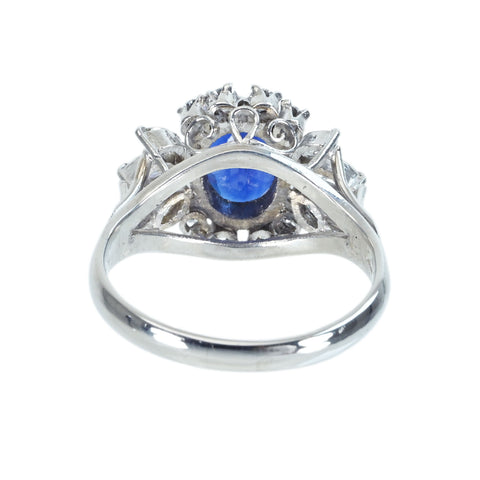 【中古】PT900 SAPPHIREサファイアリング S1.44ct D0.54ct 6.5g #14.5