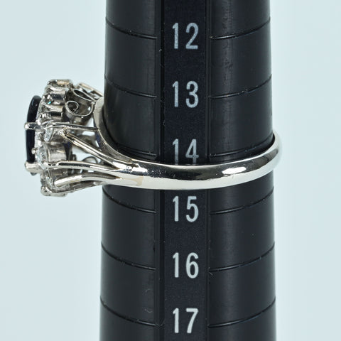 【中古】PT900 SAPPHIREサファイアリング S1.44ct D0.54ct 6.5g #14.5