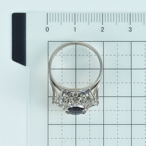 【中古】PT900 SAPPHIREサファイアリング S1.44ct D0.54ct 6.5g #14.5