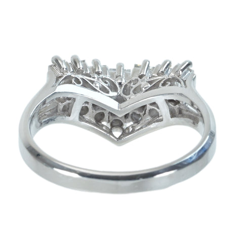 【中古】PT900 DIAMOND ダイヤモンドVラインリング D0.77ct 6.4g #13