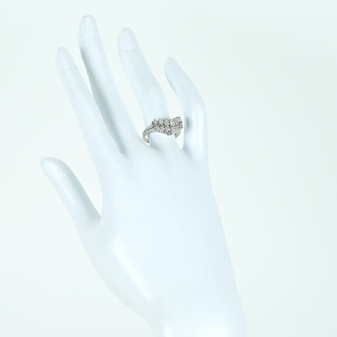 【中古】PT900 DIAMOND ダイヤモンドVラインリング D0.77ct 6.4g #13