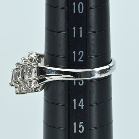 【中古】PT900 DIAMOND ダイヤモンドVラインリング D0.77ct 6.4g #13