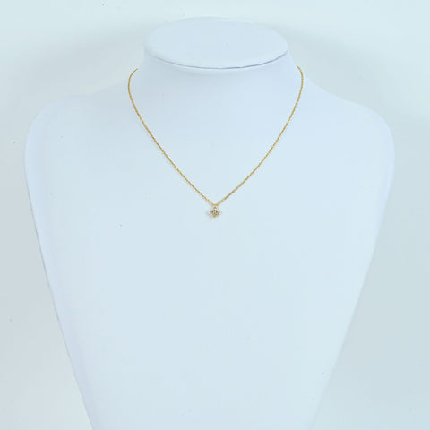 【中古】 MIKIMOTOミキモト K18YG DIAMONDダイヤモンドペンダントネックレス 0.11ct 2.3g ONE PRICE