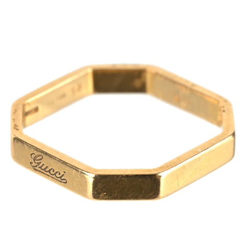 【中古】GUCCI グッチ K18PGオクタゴナル リング 3.2g #13