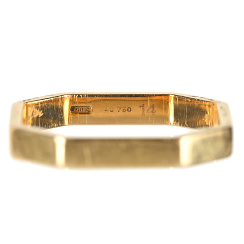 【中古】GUCCI グッチ K18PGオクタゴナル リング 3.2g #13