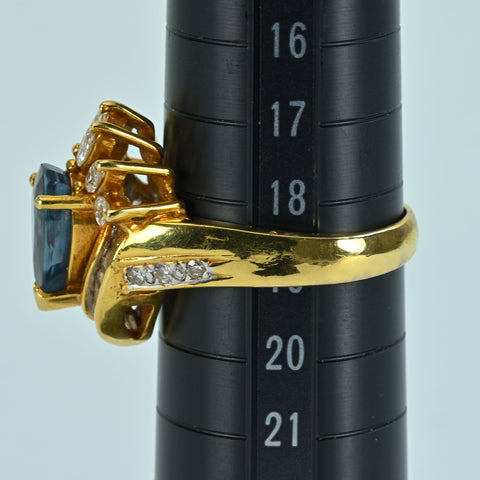 【中古】K18YG SAPPHIRE RING サファイアリング S3.13ct D0.95ct CGLソーティング 10.4g #19