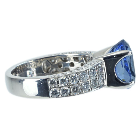 【中古】PT950 SAPPHIRE RING サファイアリング S4.351ct D1.01ct CGLソーティング 10.8g #12