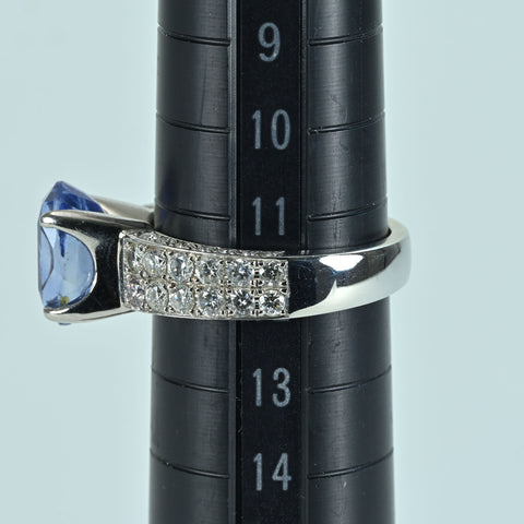 【中古】PT950 SAPPHIRE RING サファイアリング S4.351ct D1.01ct CGLソーティング 10.8g #12