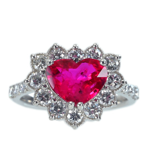 [Pre-owned] 18K Yellow Gold Ruby Ring, 3.00ct R, 1.19ct D, CGL Sorting, 7.8g, #14 