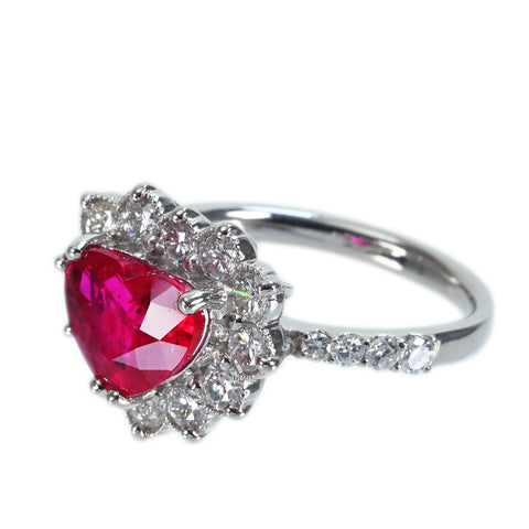[Pre-owned] 18K Yellow Gold Ruby Ring, 3.00ct R, 1.19ct D, CGL Sorting, 7.8g, #14 