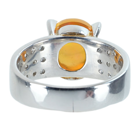 【中古】PT900 MEXICO OPAL メキシコオパールリング D0.41ct 10.5g #15