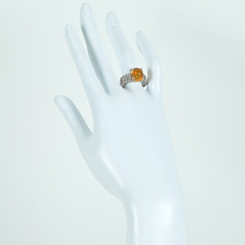 【中古】PT900 MEXICO OPAL メキシコオパールリング D0.41ct 10.5g #15