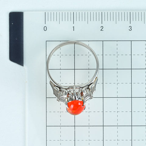 Pre-owned PT900 MEXICO OPAL Mexican Opal Ring, OP 1.59ct, D 0.22ct, 5.8g, #11 