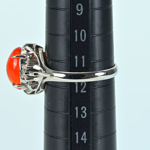 Pre-owned PT900 MEXICO OPAL Mexican Opal Ring, OP 1.59ct, D 0.22ct, 5.8g, #11 