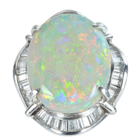 【中古】PT900 OPAL オパールリング OP9.59ct 12.2g #11.5