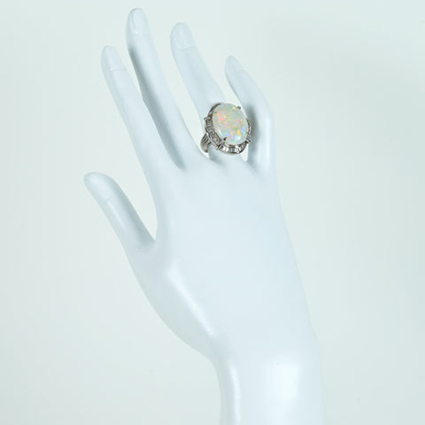 【中古】PT900 OPAL オパールリング OP9.59ct 12.2g #11.5