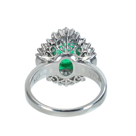 【中古】 PT900 EMERALD RING エメラルドリング E1.40ct D0.78ct 8.4g #10