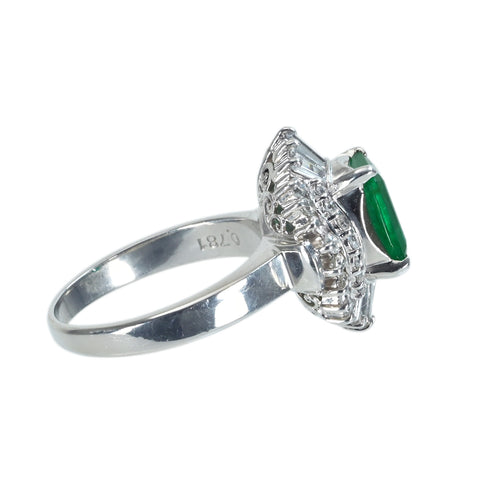 【中古】 PT900 EMERALD RING エメラルドリング E1.40ct D0.78ct 8.4g #10
