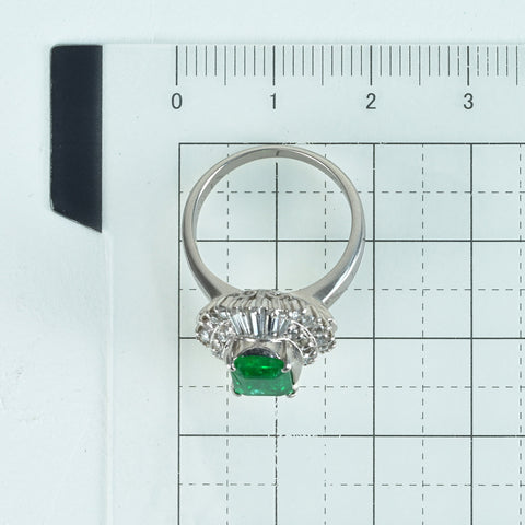 【中古】 PT900 EMERALD RING エメラルドリング E1.40ct D0.78ct 8.4g #10