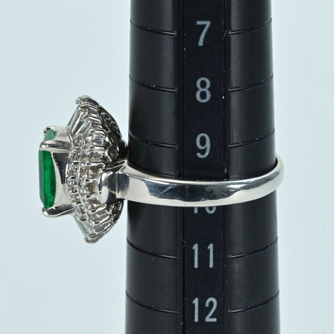 【中古】 PT900 EMERALD RING エメラルドリング E1.40ct D0.78ct 8.4g #10