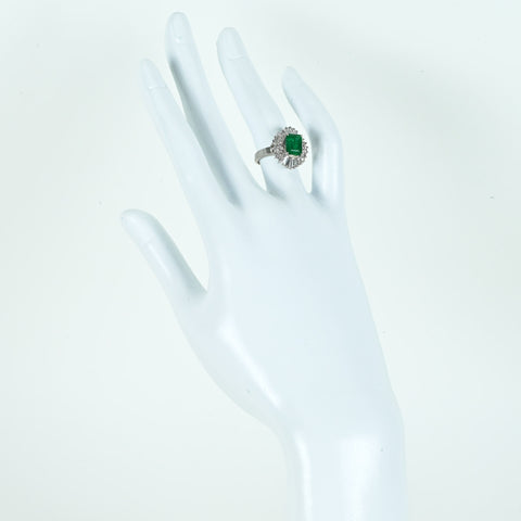 【中古】 PT900 EMERALD RING エメラルドリング E1.40ct D0.78ct 8.4g #10