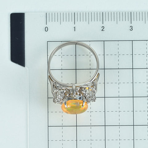 【中古】PT900 MEXICO OPALメキシコオパールリング OP2.19ct D0.21ct 6.1g #11