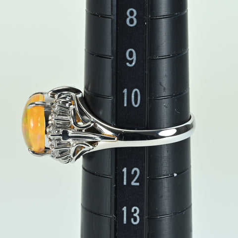 【中古】PT900 MEXICO OPALメキシコオパールリング OP2.19ct D0.21ct 6.1g #11