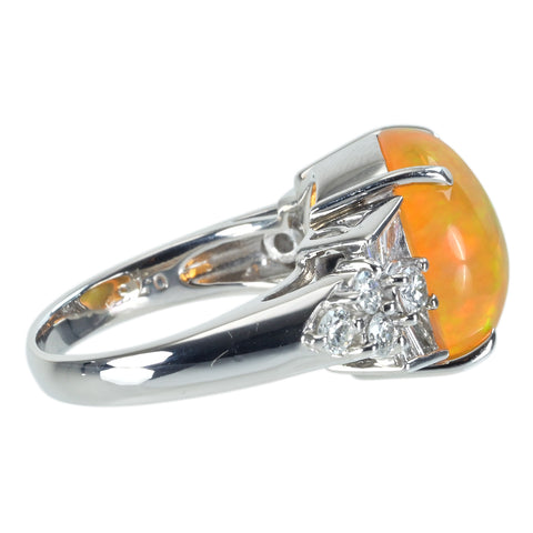 【中古】PT900 MEXICO OPAL RING メキシコオパールリング OP5.92ct D0.73ct GRJソーティング 12.8g #13