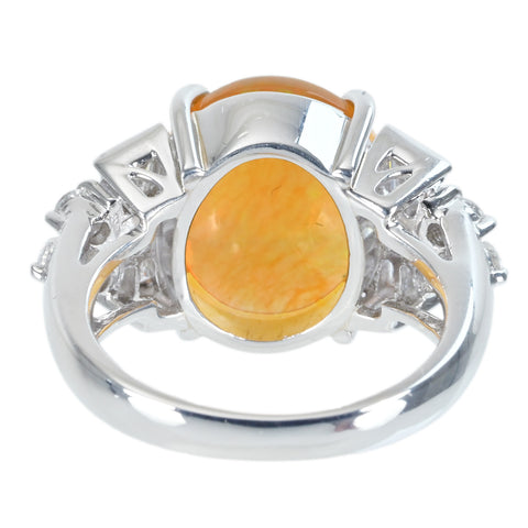 【中古】PT900 MEXICO OPAL RING メキシコオパールリング OP5.92ct D0.73ct GRJソーティング 12.8g #13