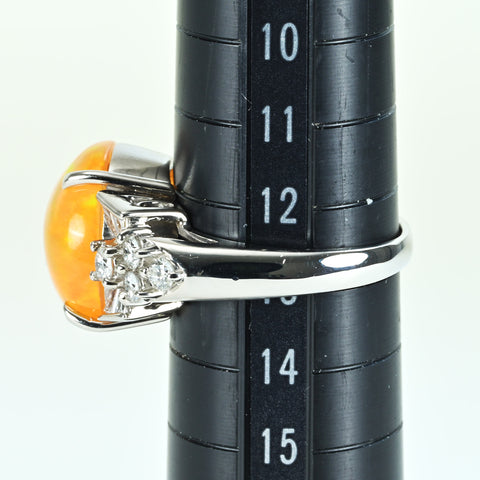 【中古】PT900 MEXICO OPAL RING メキシコオパールリング OP5.92ct D0.73ct GRJソーティング 12.8g #13