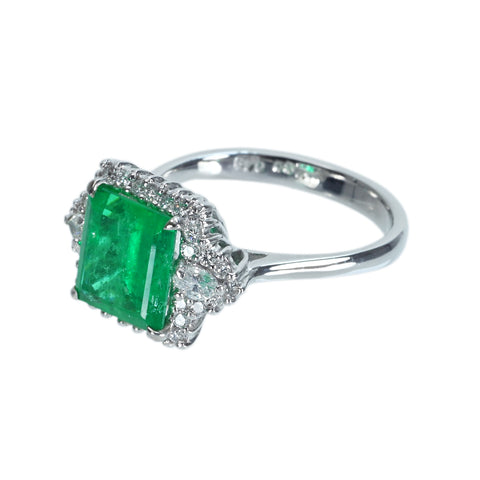 [Used] PT900 Emerald Ring, E2.39ct, D0.48ct, 6.9g, #14.5 