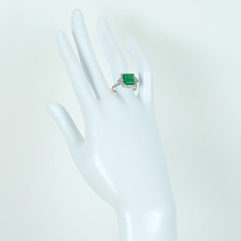 [Used] PT900 Emerald Ring, E2.39ct, D0.48ct, 6.9g, #14.5 
