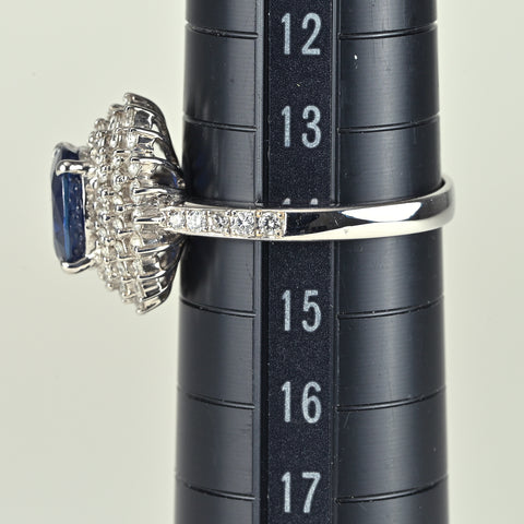 【中古】K18WG SAPPHIRE サファイアリング 2.24ct D0.82ct 4.7g #14