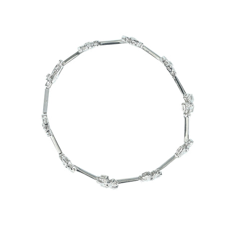 【中古】K18WG DIAMOND ダイヤモンドブレスレット D0.92ct 11.5g 18cm