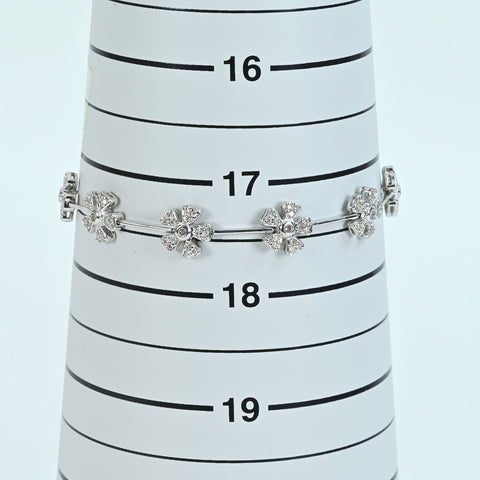 【中古】K18WG DIAMOND ダイヤモンドブレスレット D0.92ct 11.5g 18cm