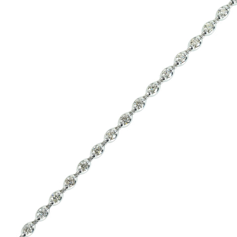 【中古】K18WG DIAMOND ダイヤモンドブレスレット D2.00ct ソーティングカード 10.6g 18cm