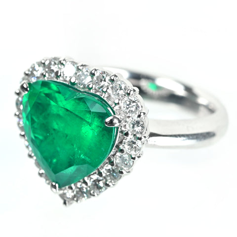 [Used] PT900 EMERALD ring E5.08ct D0.77ct GRS certificate included 12.6g #12 