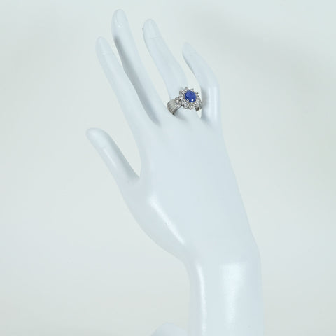 Pre-owned PT900 Star Sapphire Ring, 1.81ct Stone, 1.21ct Stone, CGL Sorting, 11.5g, #14.5 