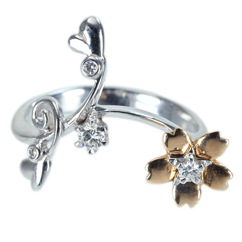 【中古】K18WG/K18PG DIAMOND RING ダイヤモンドリング D0.14ct 3.8g #10