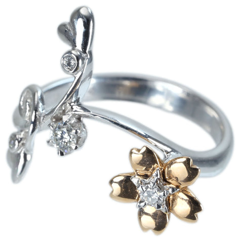 【中古】K18WG/K18PG DIAMOND RING ダイヤモンドリング D0.14ct 3.8g #10