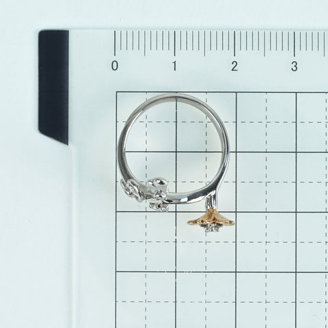 【中古】K18WG/K18PG DIAMOND RING ダイヤモンドリング D0.14ct 3.8g #10