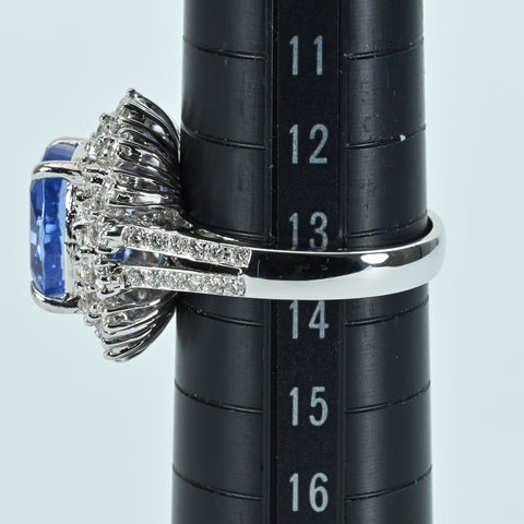 【中古】K18WG SAPPHIRE RING スリランカ産非加熱サファイアリング S7.57ct D1.32ct GRS鑑別書 9.7g #13