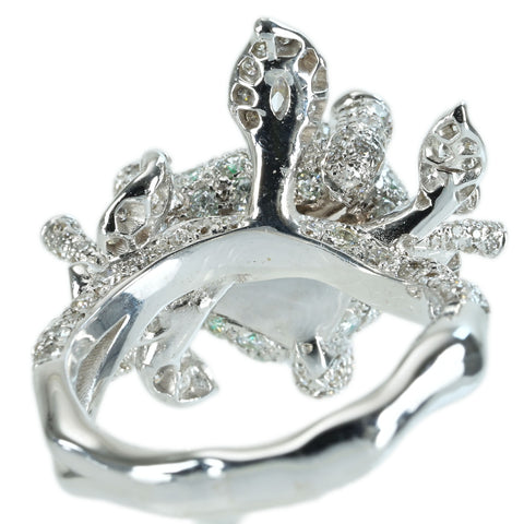 【中古】K18WG EMERALD コロンビア産エメラルドリング RING E2.37ct D1.7ct4 AIGS Vivid Green 鑑別書 9.0g #10.5