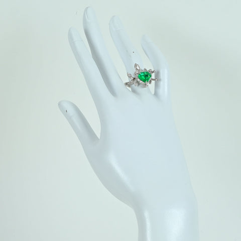 【中古】K18WG EMERALD コロンビア産エメラルドリング RING E2.37ct D1.7ct4 AIGS Vivid Green 鑑別書 9.0g #10.5
