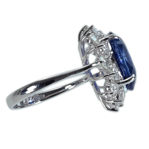 【中古】K18WG SAPPHIREスリランカ産 サファイアリング S7.24ct D1.50ct GRS鑑別書 7.0g #13　