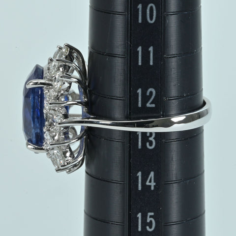 【中古】K18WG SAPPHIREスリランカ産 サファイアリング S7.24ct D1.50ct GRS鑑別書 7.0g #13　