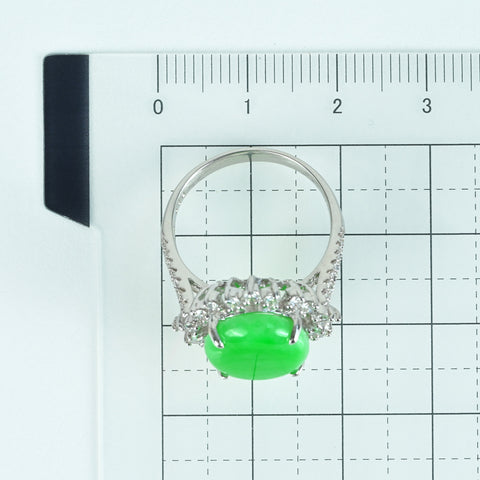 [Used] K18WG JADEITE RING Jadeite Ring Jadeite 5.73ct Diameter 0.57ct 5.6g #13 