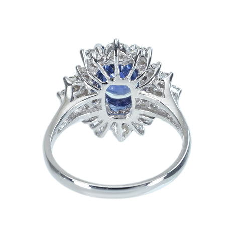 【中古】 K18WG SAPPHIRE スリランカ産非加熱サファイアリング S2.78ct D1.00ct GRS鑑別書 5.6g #13