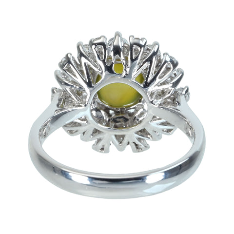 【中古】K18WG CATS EYEクリソベリルキャッツアイリング CE2.32ct D0.91ct 6.1g #13