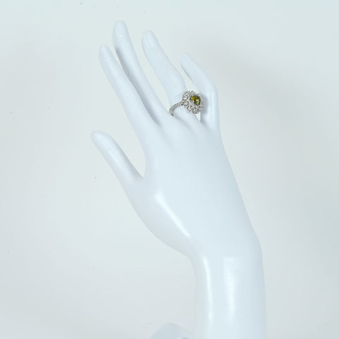 【中古】K18WG CATS EYEクリソベリルキャッツアイリング CE2.32ct D0.91ct 6.1g #13